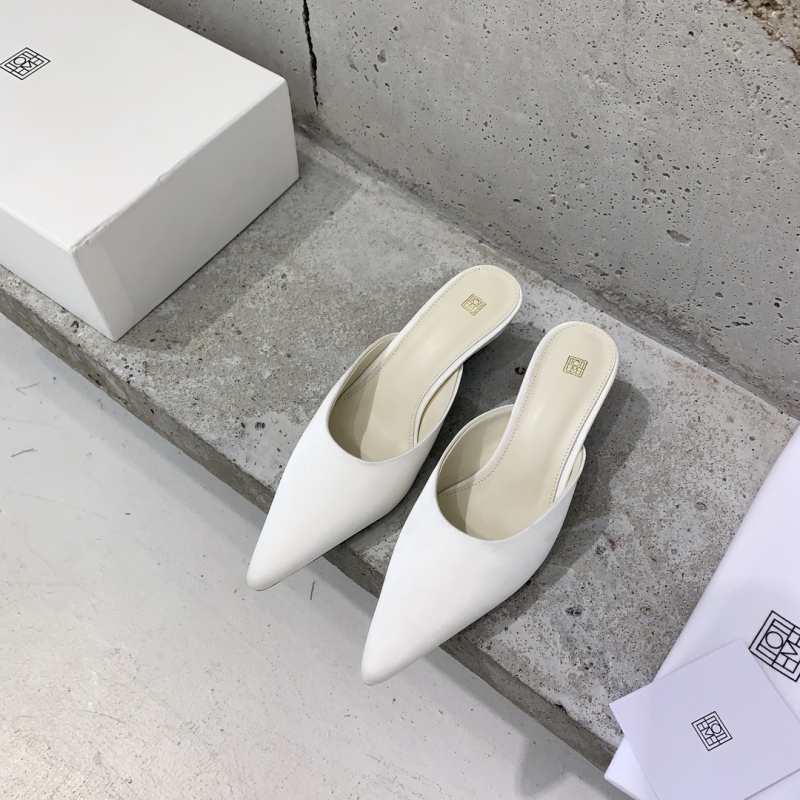 toteme minimalist style treasure small high heels pointed toe slippers