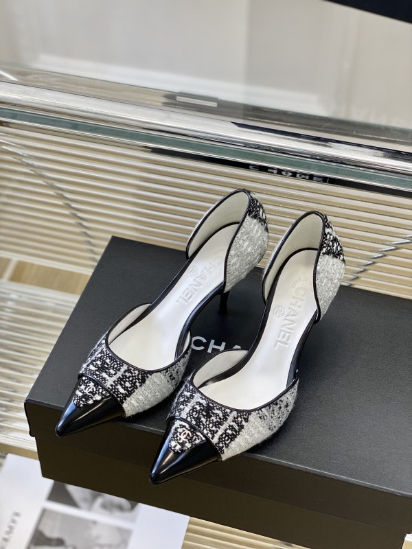 Chanel goddess temperament side empty high heels shoes