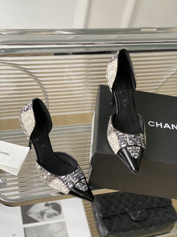 Chanel goddess temperament side empty high heels shoes