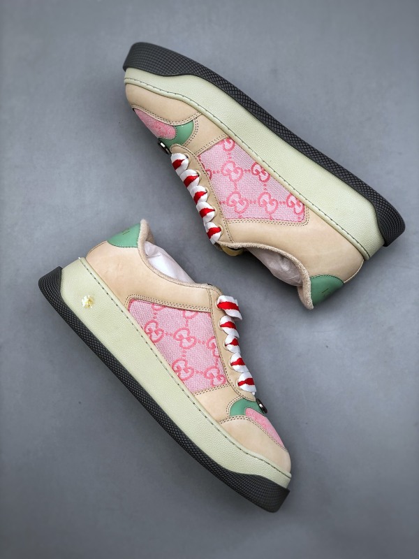 GUCCI latest popular platform thick-soled dirty shoes with colorful shoelaces