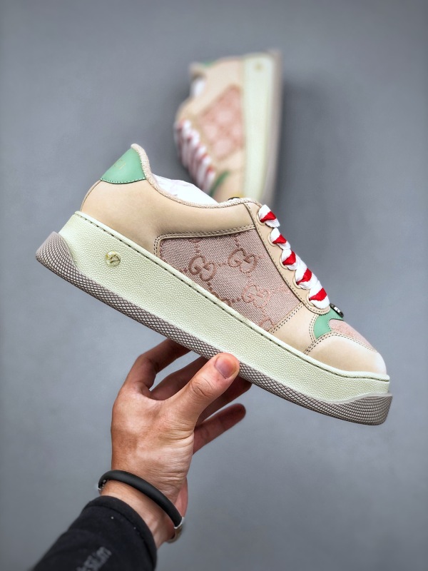 GUCCI latest popular platform thick-soled dirty shoes with colorful shoelaces