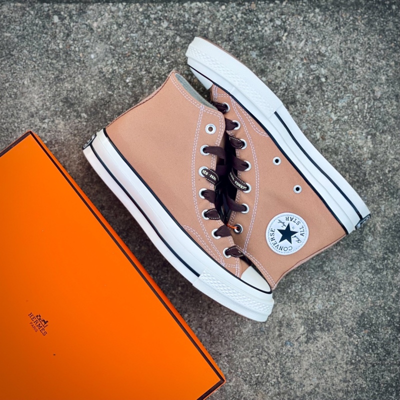 Hermes X CONVERSE 1970S wear-resistant and non-slip high-top canvas shoes for men
