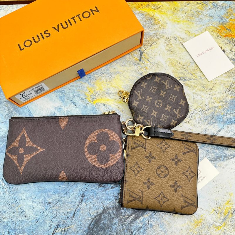Louis Vuitton Classic Monogram Canvas Three Clutches with Changing Styles