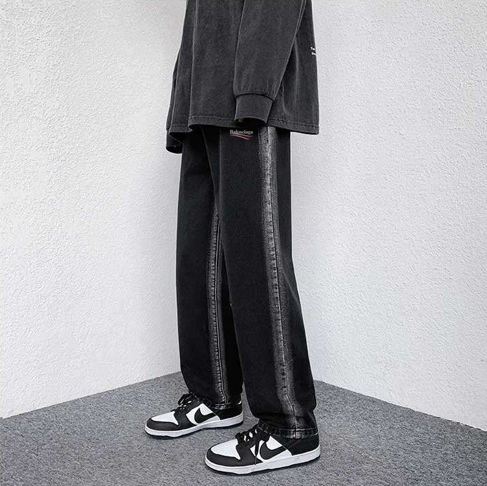 Balenciaga vintage washed straight leg trendy pants jeans
