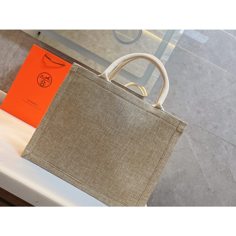 Hermès book tote tote bag presbyopic shopping bag embroidered canvas shoulder handbag