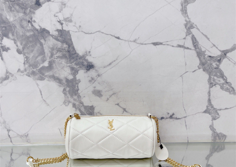 Yves Saint Laurent Versatile Fashion Cylindrical Bag Cowhide Leather Shoulder Crossbody Bag