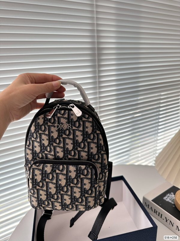 Dior Gallop series jacquard embroidered canvas backpack school bag