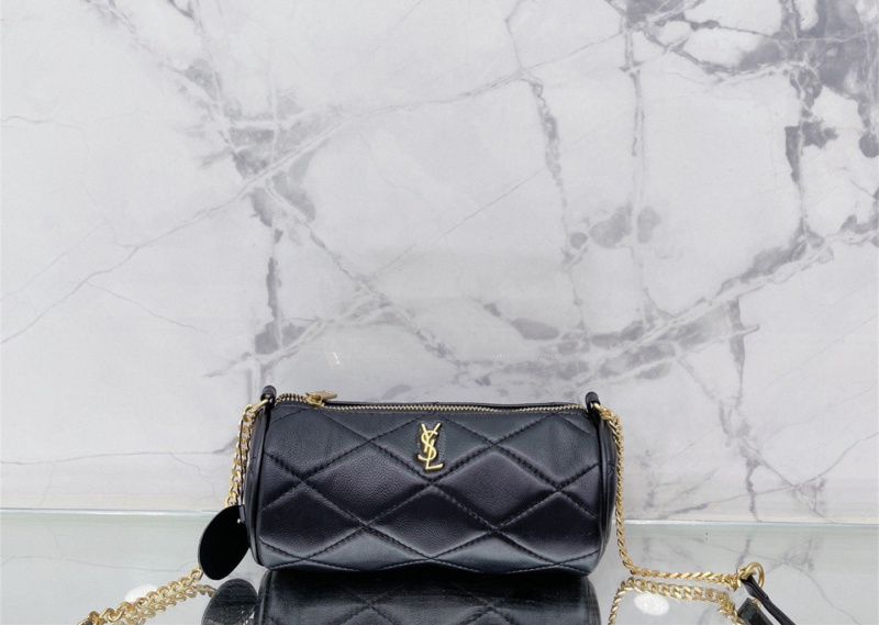 Yves Saint Laurent Versatile Fashion Cylindrical Bag Cowhide Leather Shoulder Crossbody Bag