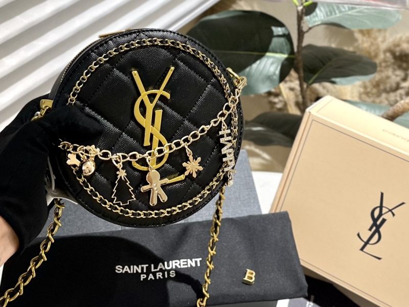 Saint Laurent fashionable and versatile chain bag shoulder crossbody round cake bag