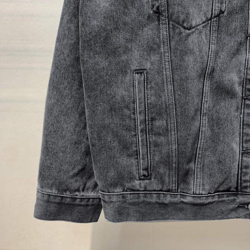 Balenciaga loose lettered rhinestone denim jacket