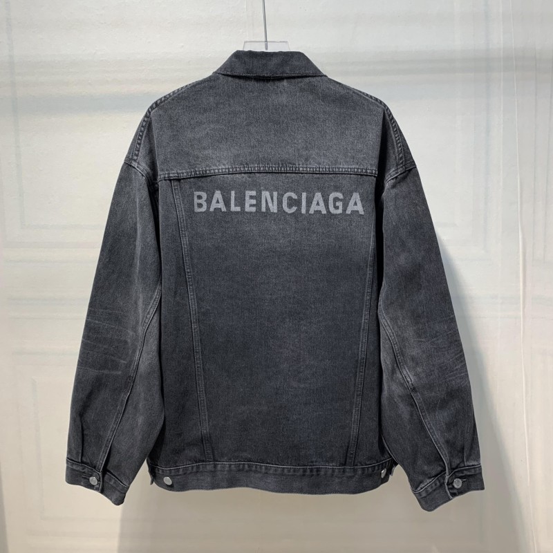 Balenciaga back laser logo casual and versatile denim jacket