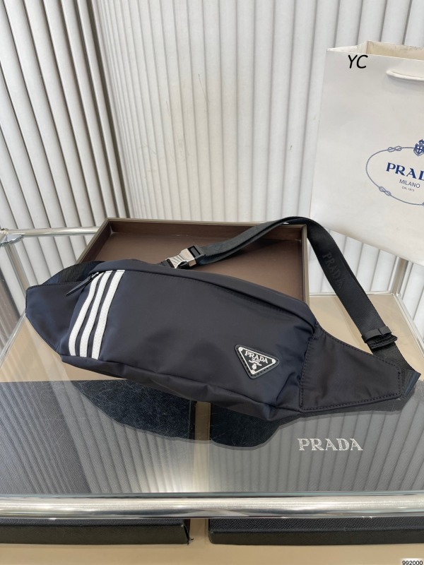 PARDA x adidas joint model adidas for prada recycled nylon and Saffiano leather belt bag