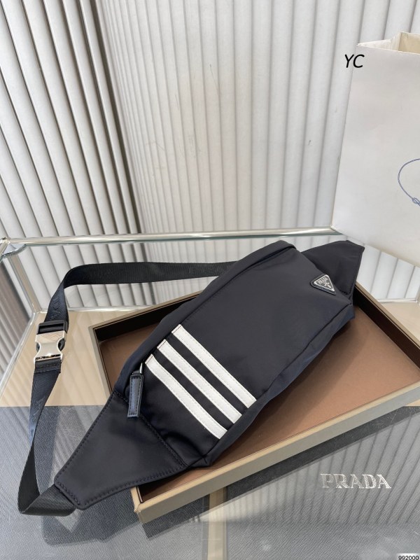 PARDA x adidas joint model adidas for prada recycled nylon and Saffiano leather belt bag
