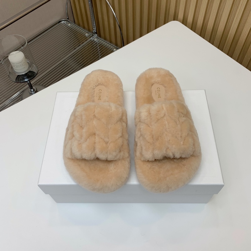 CELINE Casual and Versatile Fashion Sandals and Furry Slippers