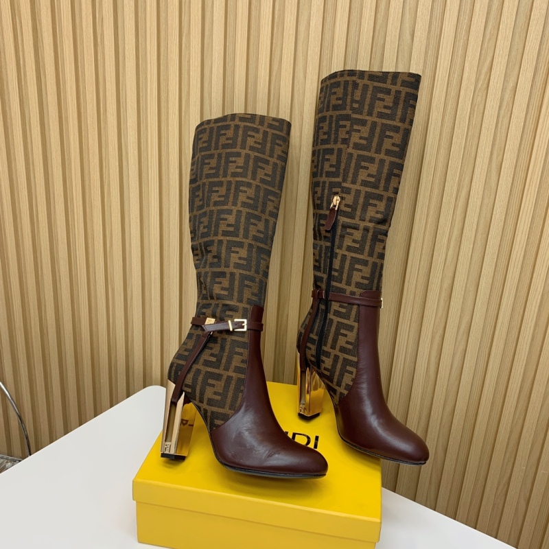 Fendi leather simple high-heeled boots 10cm