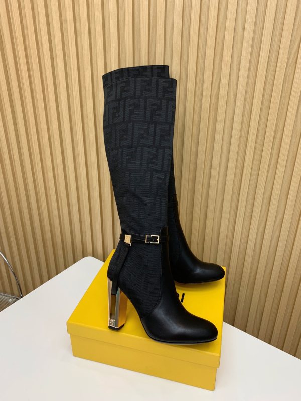 Fendi leather simple high-heeled boots 10cm
