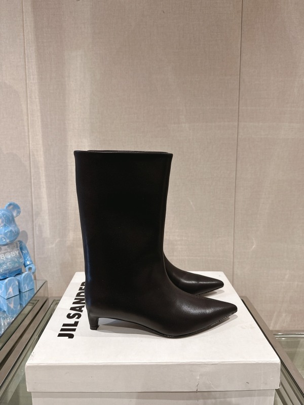 Jil Sander new autumn and winter kitten heel pointed boots short boots