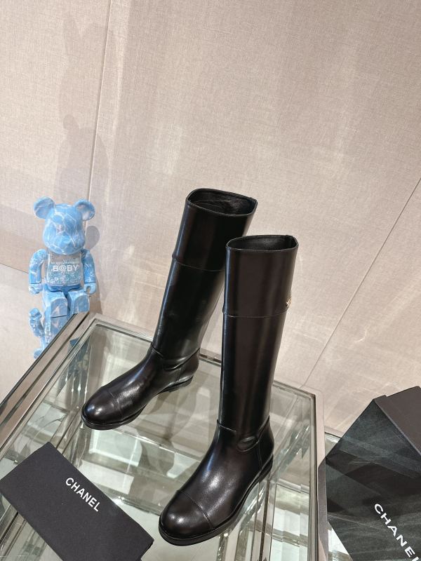 Chanel new autumn and winter letter buckle inner height increasing boots long boots