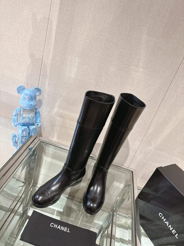 Chanel new autumn and winter letter buckle inner height increasing boots long boots
