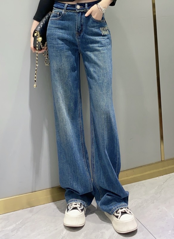 miumiu hot style fashionable jeans wide leg pants