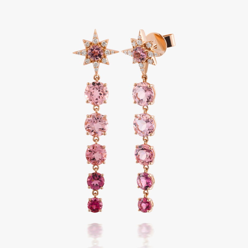 ACCA 18KR Earrings With Tourmaline and Diamond