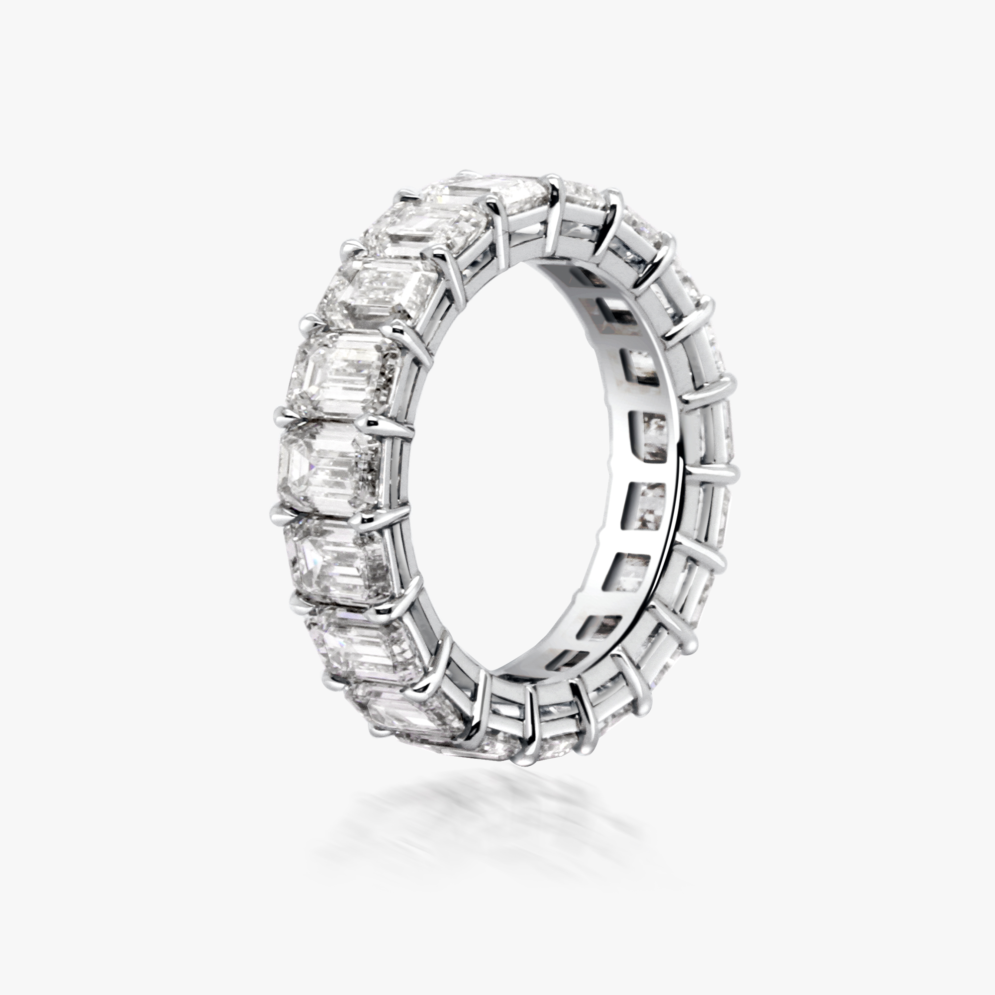 ACCA PT950 Ring with Emerald Cut Diamond