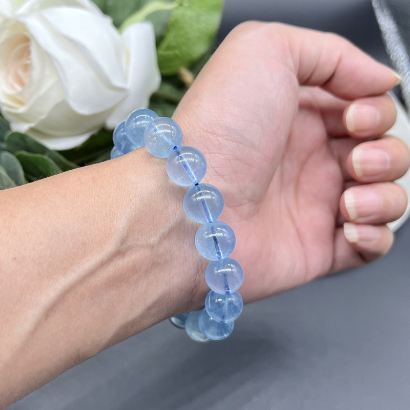 Translation: Icy Blue Aquamarine Crystal Bracelet