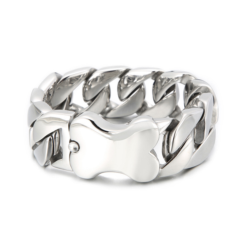 Masculine Mens Stainless Steel Large Curb Chain Link Bracelet