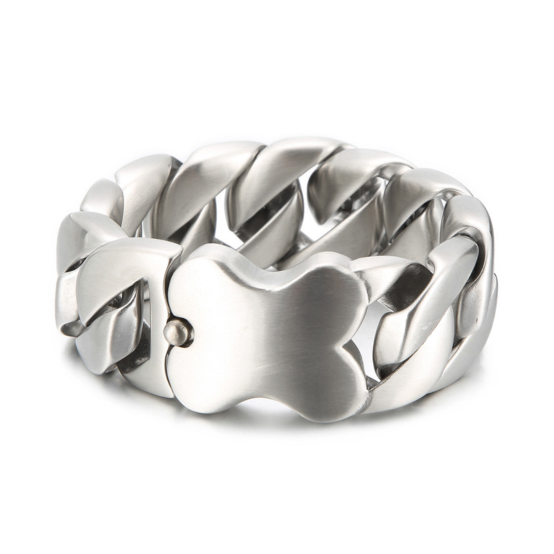 Masculine Mens Stainless Steel Large Curb Chain Link Bracelet