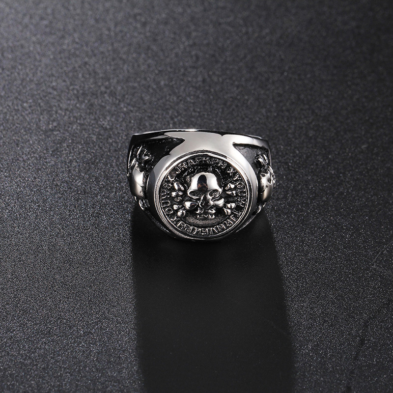 Punk Style Men's Stainless Steel Skull Ring