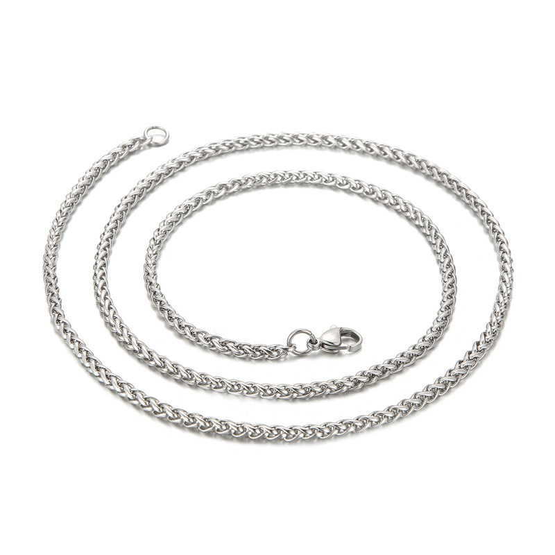 Simple titanium steel flower basket chain men's and women's clavicle necklace