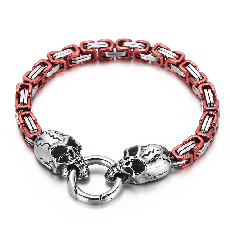 Fashionable Pattern Skull Titanium Steel Men's Emperor Chain Bracelet