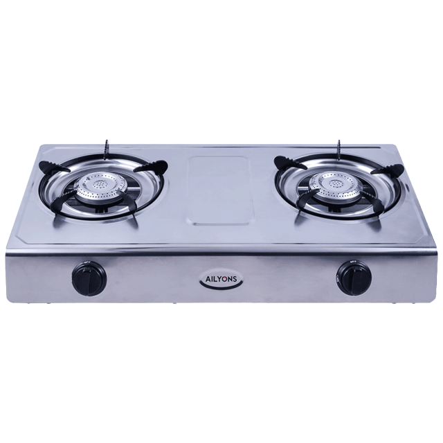 AILYONS GS017 Gas Stove Stainless Steel Double Burner