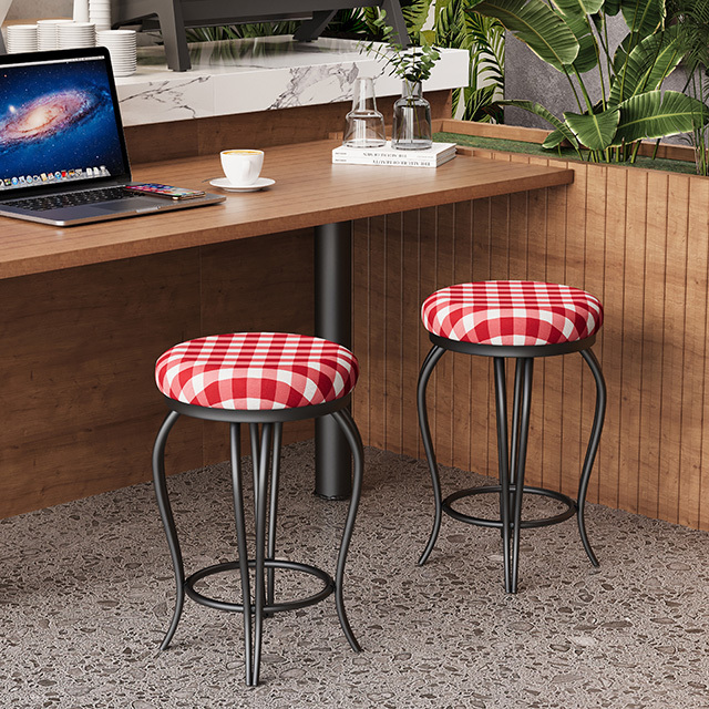 Bar Stools,Set of 2 Bar Chairs,25.5InchesCounter Bar Stools,Country Style Industrial,Easy to Assemble, with Footrest for Indoor Bar Dining Kitchen