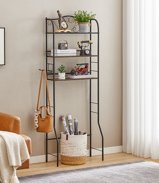 Over The Toilet Storage, 3-Tier Over-The-Toilet Space Saver Shelf Organizer Rack, Stable Freestanding Above Toilet Stand for Bathroom