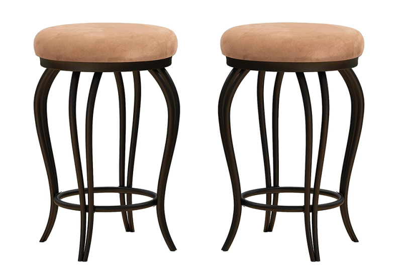 Bar Stools,Set of 2 Bar Chairs,25.5InchesCounter Bar Stools,Country Style Industrial,Easy to Assemble, with Footrest for Indoor Bar Dining Kitchen