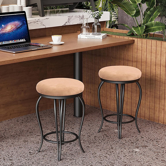 Bar Stools,Set of 2 Bar Chairs,25.5InchesCounter Bar Stools,Country Style Industrial,Easy to Assemble, with Footrest for Indoor Bar Dining Kitchen