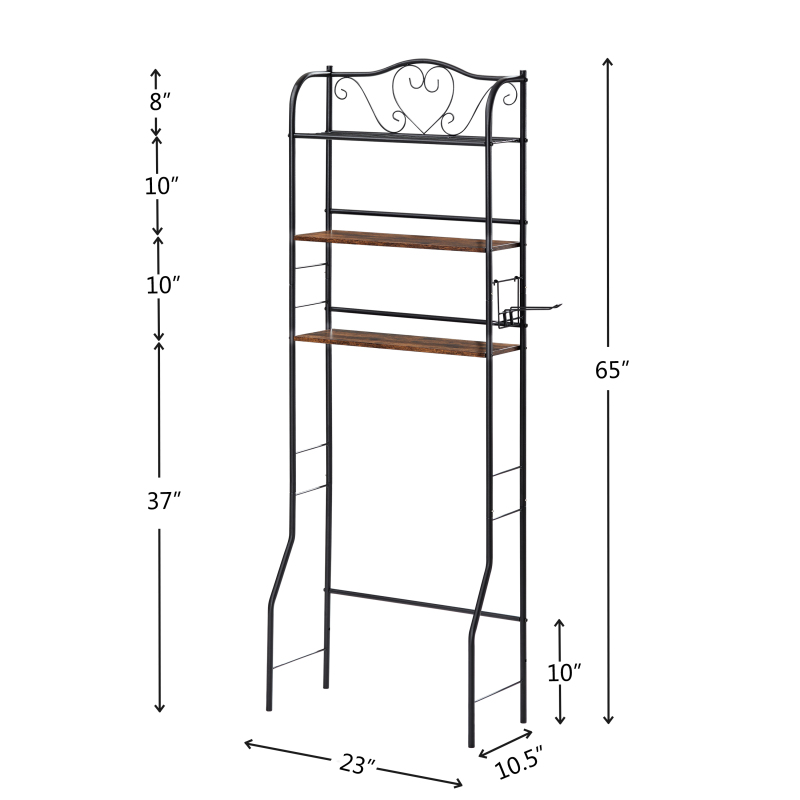 Over The Toilet Storage, 3-Tier Over-The-Toilet Space Saver Shelf Organizer Rack, Stable Freestanding Above Toilet Stand for Bathroom bath shelf over toilet