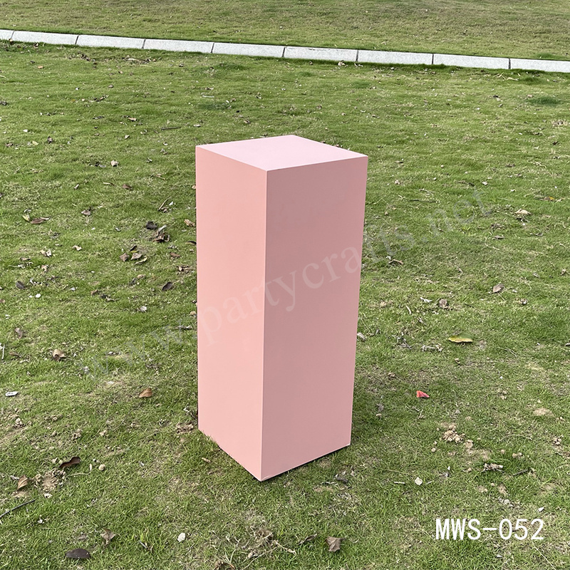 pink and blue square pedestal stand