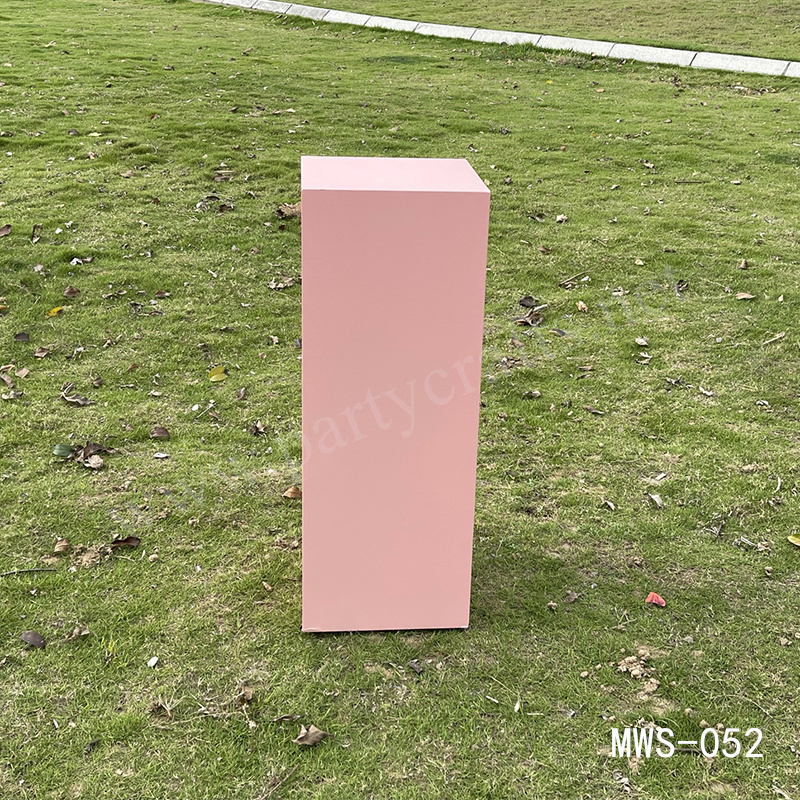 pink and blue square pedestal stand