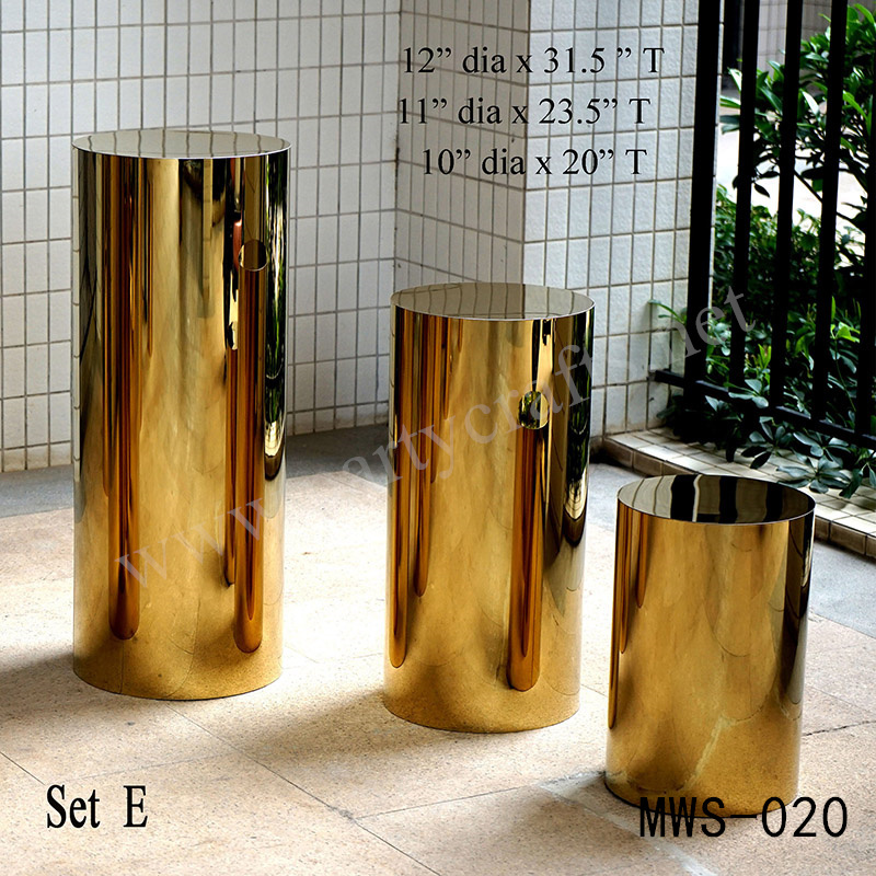 gold and silver round plinths MWS-020