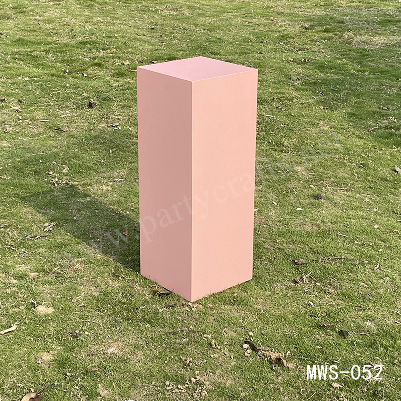 pink and blue square pedestal stand