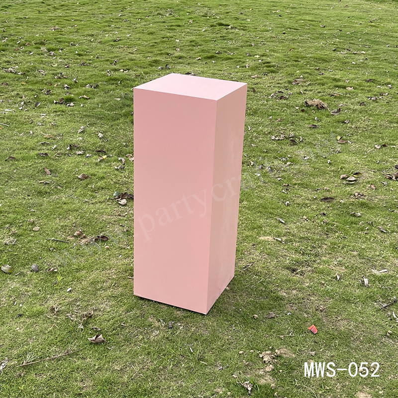 pink and blue square pedestal stand