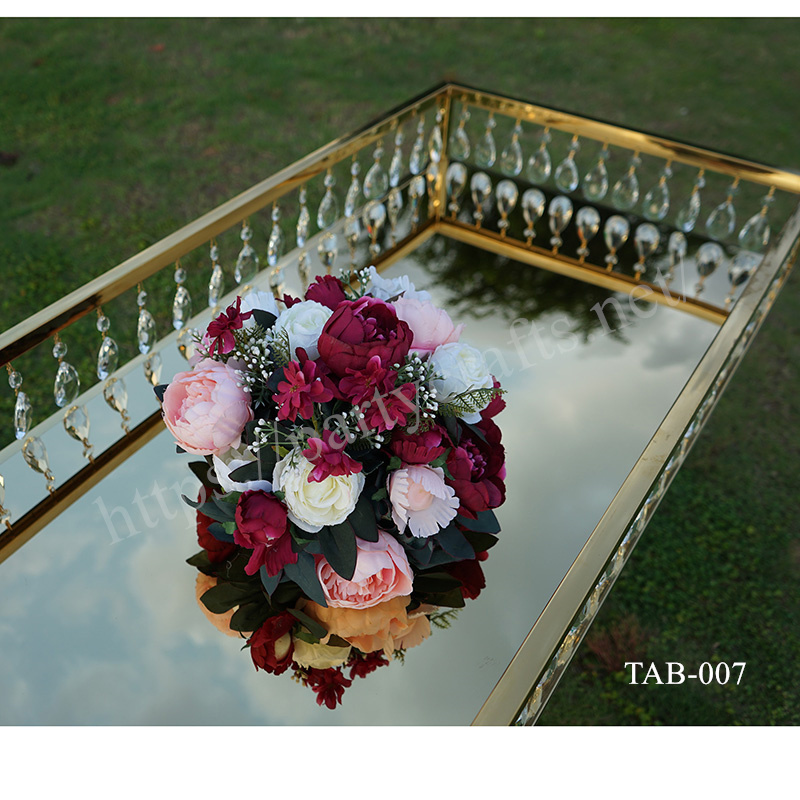 crystal table crystal arcylic top gold base wedding party event hotel hall decoration (TAB-007 (gold)