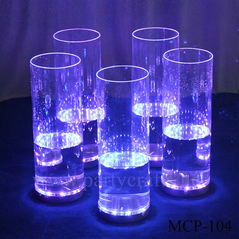 acrylic clear flower vase colorfull light  centerpiece vase wedding aisle party event hotel hall home dinning bridal shower  lobby bar decoration home decoration