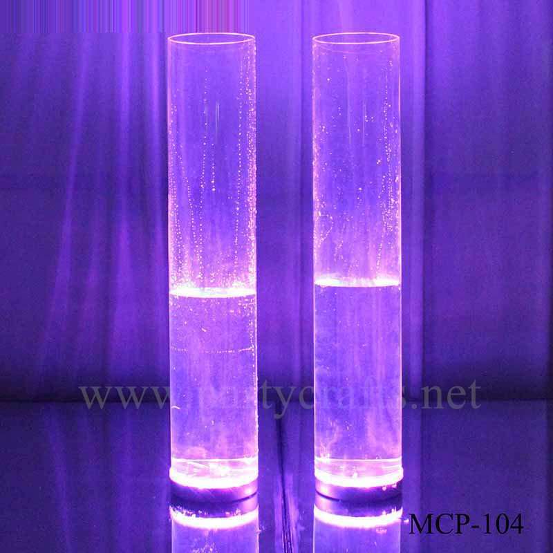 acrylic clear flower vase colorfull light  centerpiece vase wedding aisle party event hotel hall home dinning bridal shower  lobby bar decoration home decoration