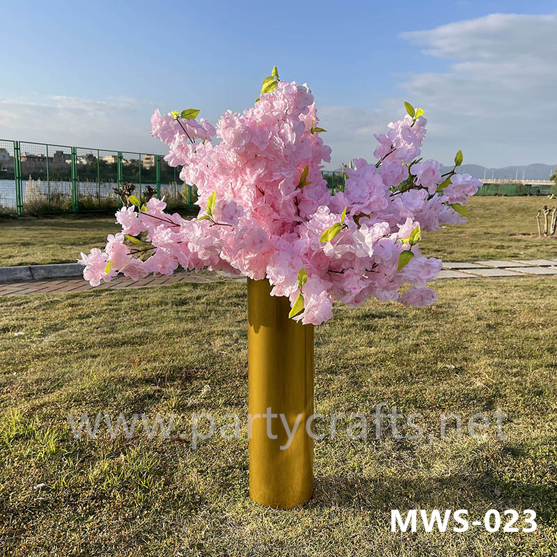 Golden cylindrical vase （MWS-023）