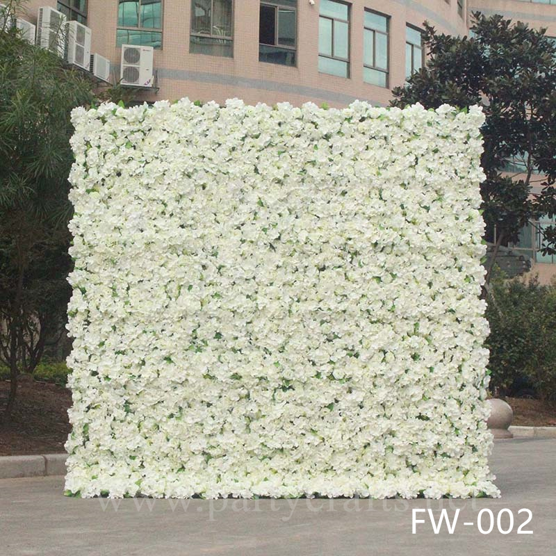 white 3D flower wall romantic rose floral wall for party events planning bridal shower couples shower wedding photo backdrops decoration (FW-002 white)