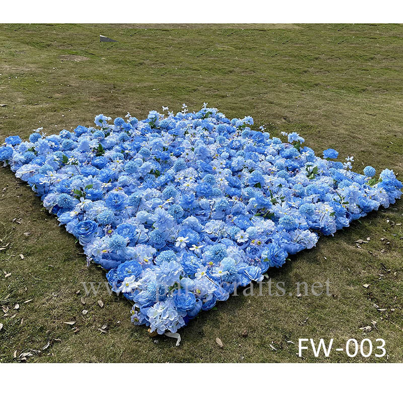 blue 3D flower wall romantic rose floral wall for party events planning bridal shower couples shower wedding photo backdrops decoration (FW-003)