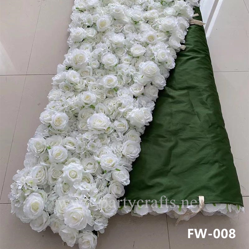 white 3D flower wall romantic rose floral wall for party events planning bridal shower couples shower wedding photo backdrops decoration (FW-008)